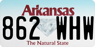 AR license plate 862WHW