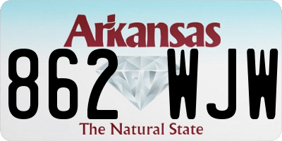 AR license plate 862WJW