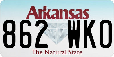 AR license plate 862WKO