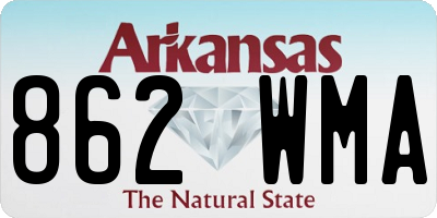 AR license plate 862WMA