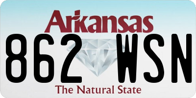 AR license plate 862WSN