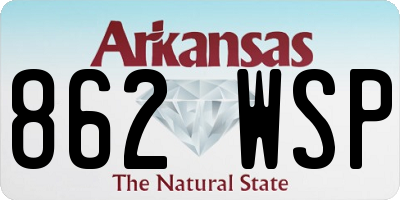 AR license plate 862WSP