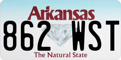 AR license plate 862WST