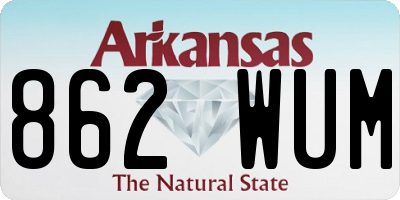 AR license plate 862WUM