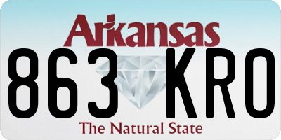 AR license plate 863KRO
