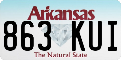 AR license plate 863KUI