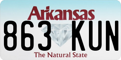AR license plate 863KUN