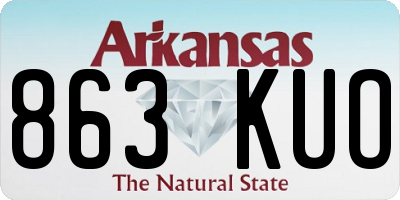 AR license plate 863KUO