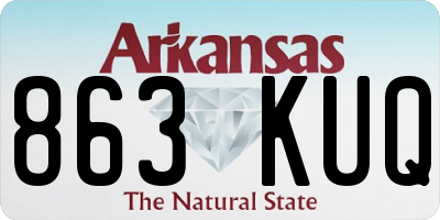AR license plate 863KUQ