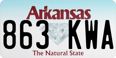 AR license plate 863KWA
