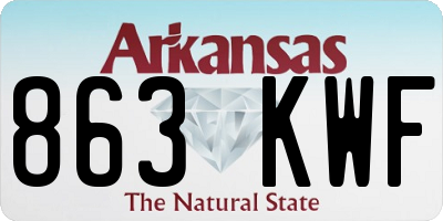 AR license plate 863KWF
