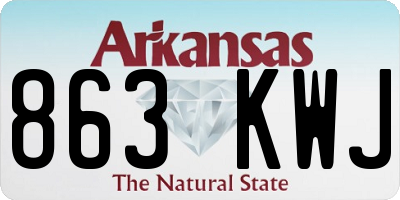 AR license plate 863KWJ