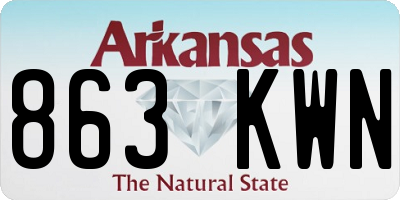AR license plate 863KWN