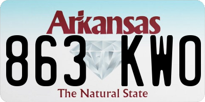 AR license plate 863KWO