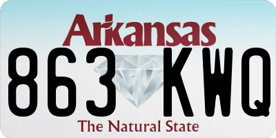 AR license plate 863KWQ