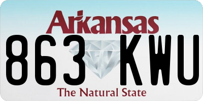 AR license plate 863KWU