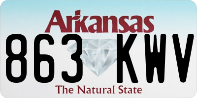 AR license plate 863KWV