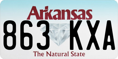 AR license plate 863KXA