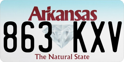 AR license plate 863KXV