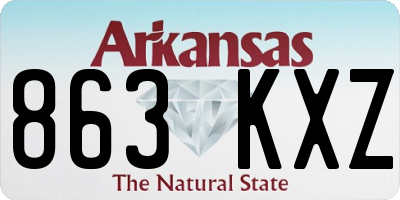 AR license plate 863KXZ