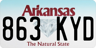 AR license plate 863KYD