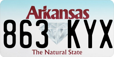 AR license plate 863KYX