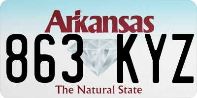 AR license plate 863KYZ