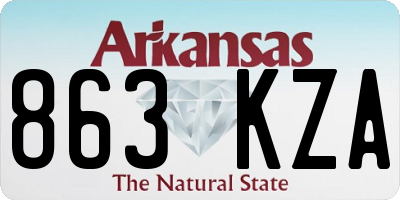 AR license plate 863KZA