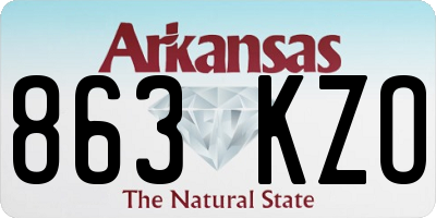 AR license plate 863KZO