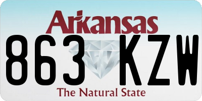 AR license plate 863KZW