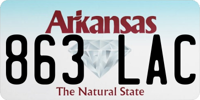 AR license plate 863LAC