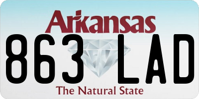 AR license plate 863LAD