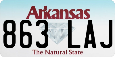 AR license plate 863LAJ