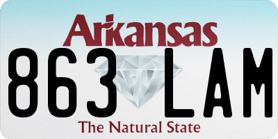 AR license plate 863LAM