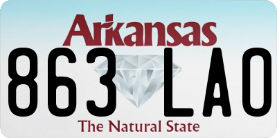 AR license plate 863LAO