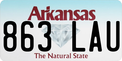 AR license plate 863LAU