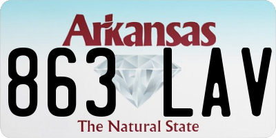 AR license plate 863LAV