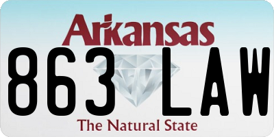 AR license plate 863LAW