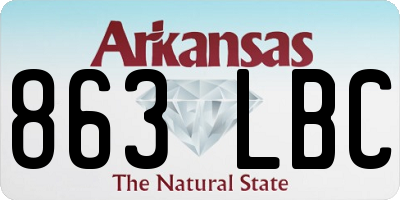AR license plate 863LBC