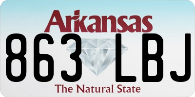 AR license plate 863LBJ