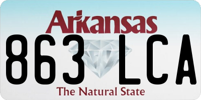 AR license plate 863LCA