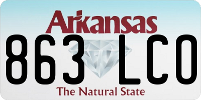 AR license plate 863LCO