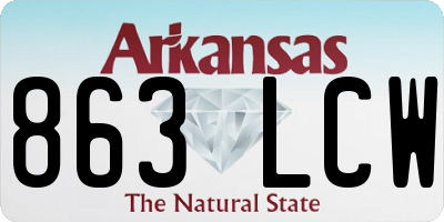 AR license plate 863LCW