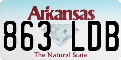 AR license plate 863LDB