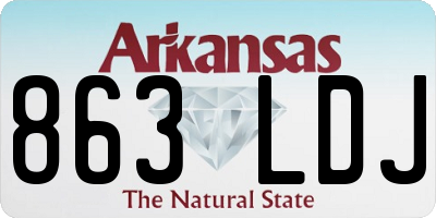 AR license plate 863LDJ