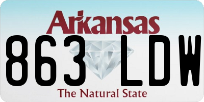 AR license plate 863LDW