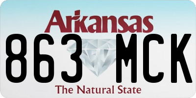 AR license plate 863MCK