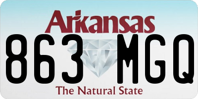AR license plate 863MGQ