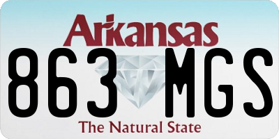AR license plate 863MGS
