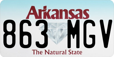 AR license plate 863MGV